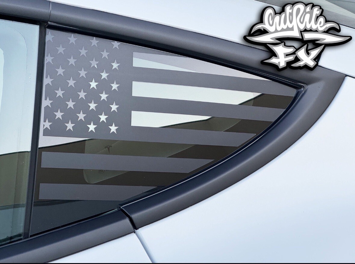 2016-2024 Tesla Model 3 Rear Side Windows Decal Sticker (Both Sides)