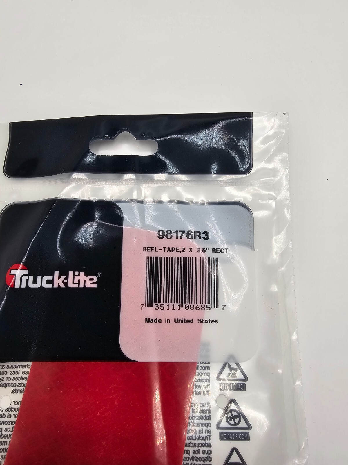 (QTY 10) Truck Lite 98176R3 Reflective Tapes Retro Red, 2′ X 3 1/2″ Rectangle
