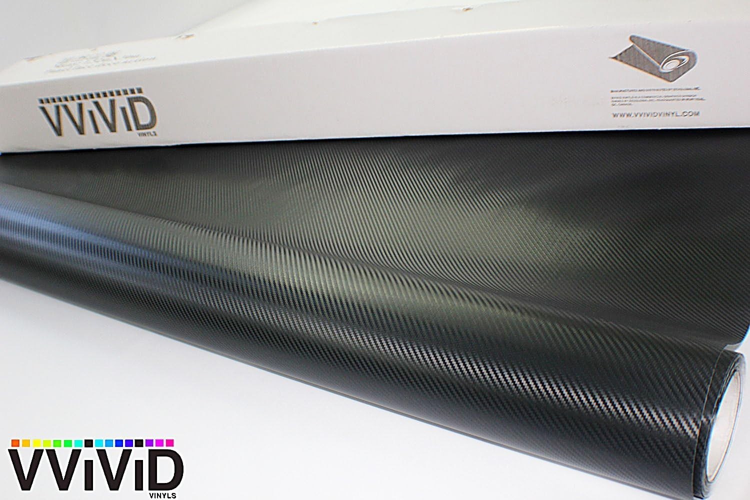 Repositionable Black Carbon Fiber Car Wrap Vinyl – 5ft x 1ft with Heat Fuse Tech