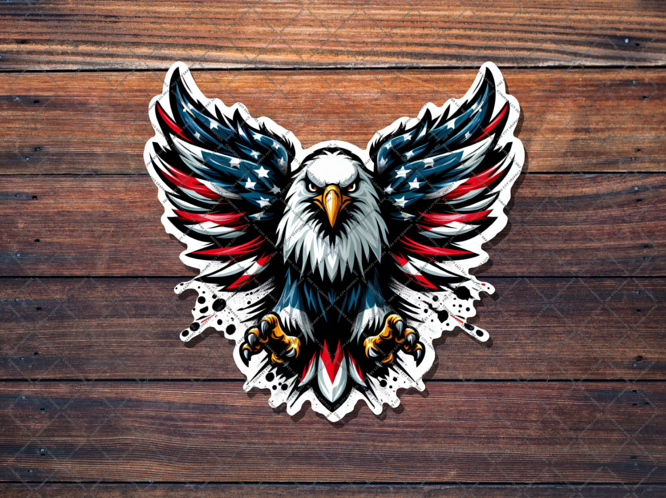 American Flag Eagle Wings Decal Sticker Patriotic USA Bald Eagle Car Truck