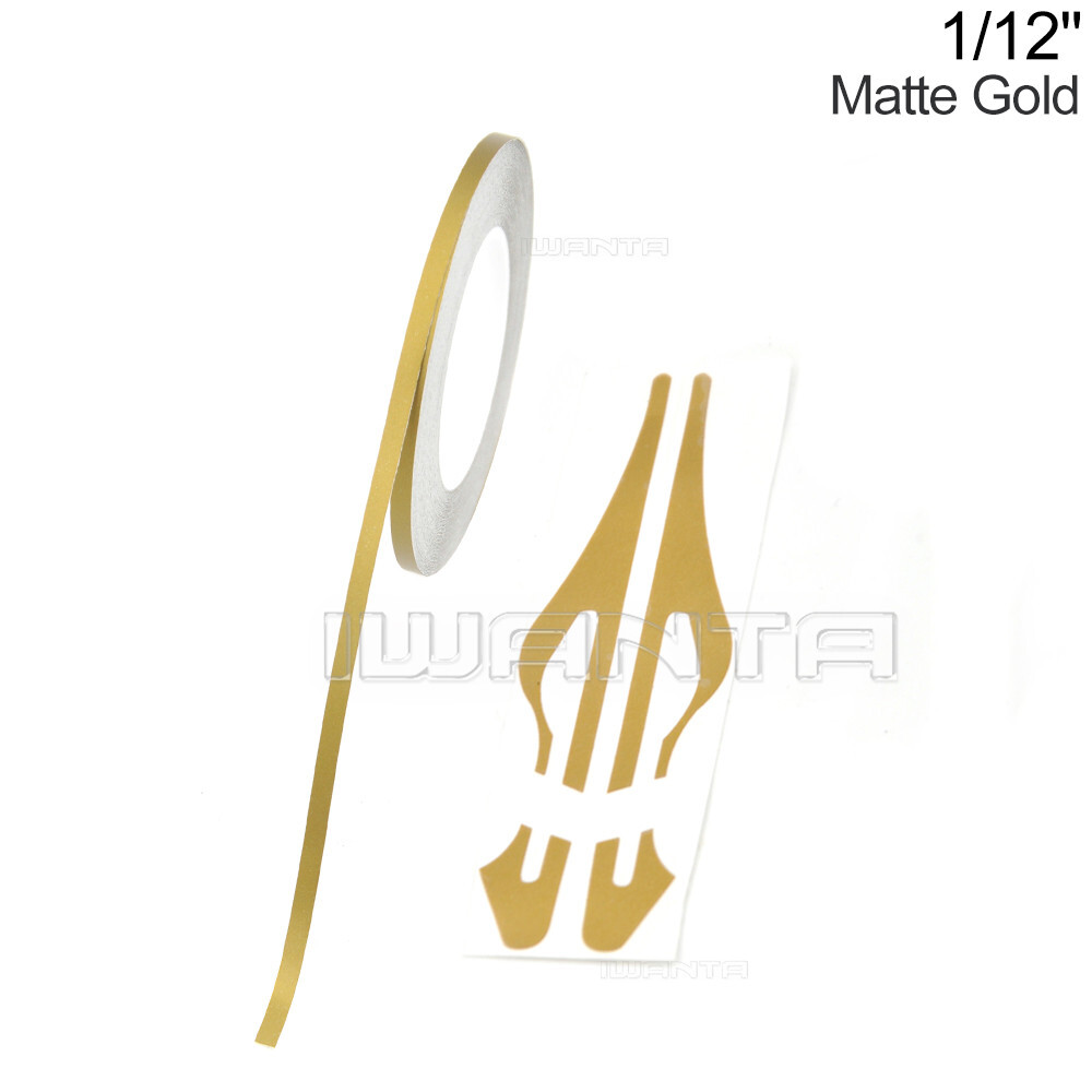 1/12″ 2mm Matte Gold & Dark Blue Pinstriping Pin Stripe DIY Decal Tape Sticker