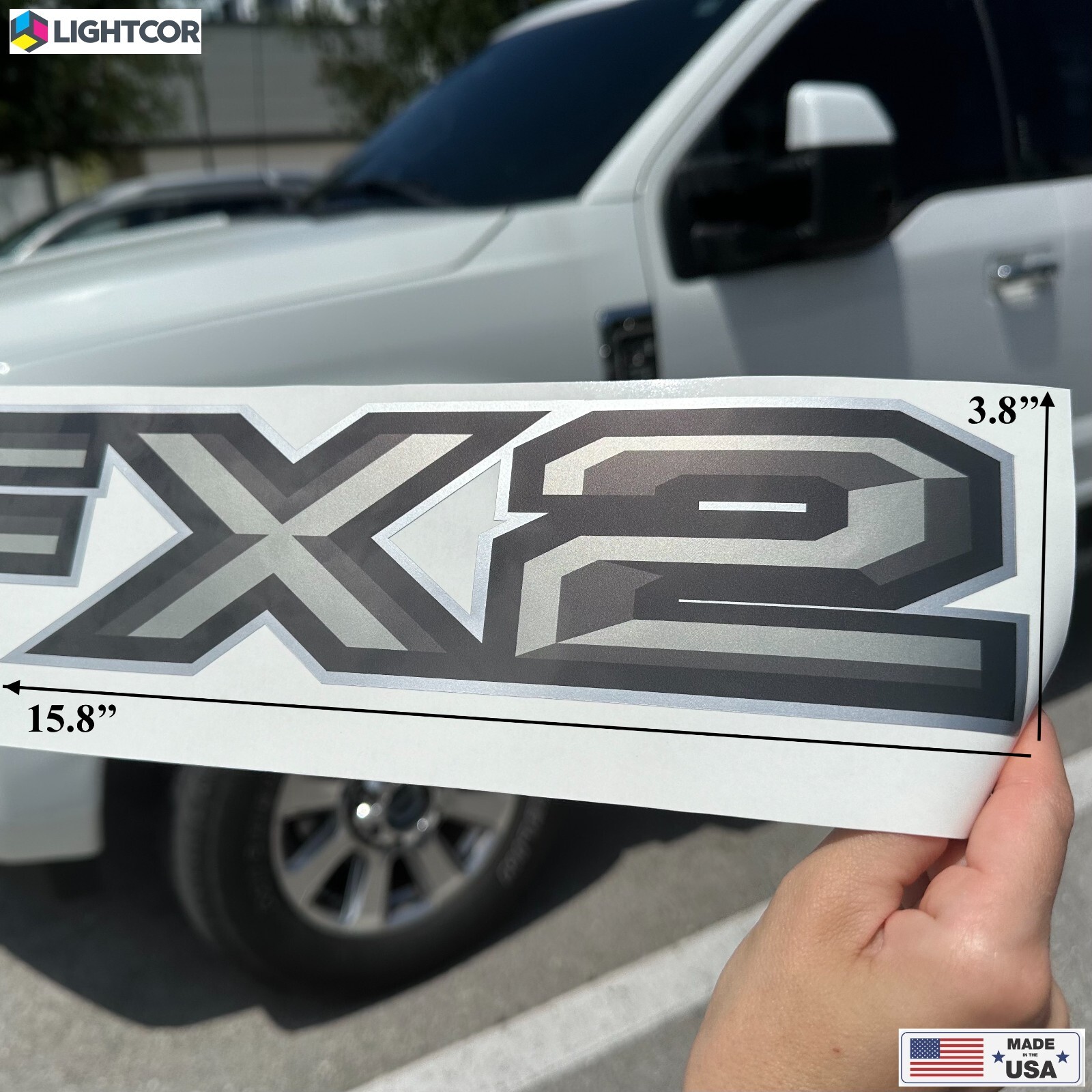 FX2 Off Road Gray Decals for Ranger F150 Truck Super Duty Stickers | Set of 2