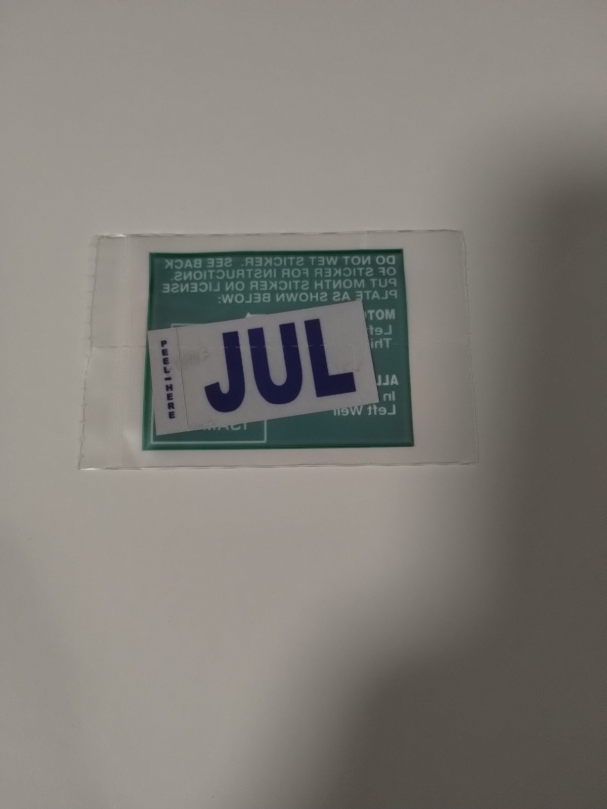 California DMV License Plate Month Sticker July Original Free Shipping