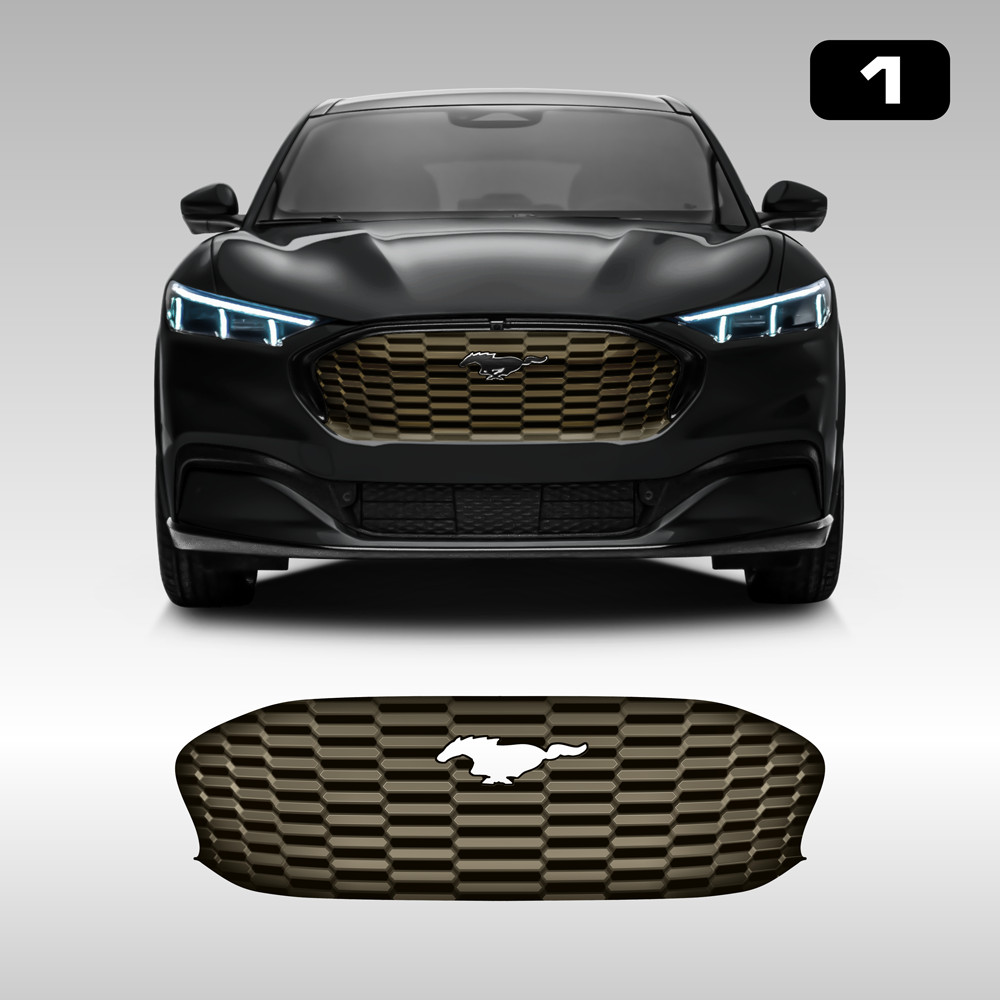 Front Grill Imitation Decal BRONZE, for Ford Mustang Mach-E 2021 2022