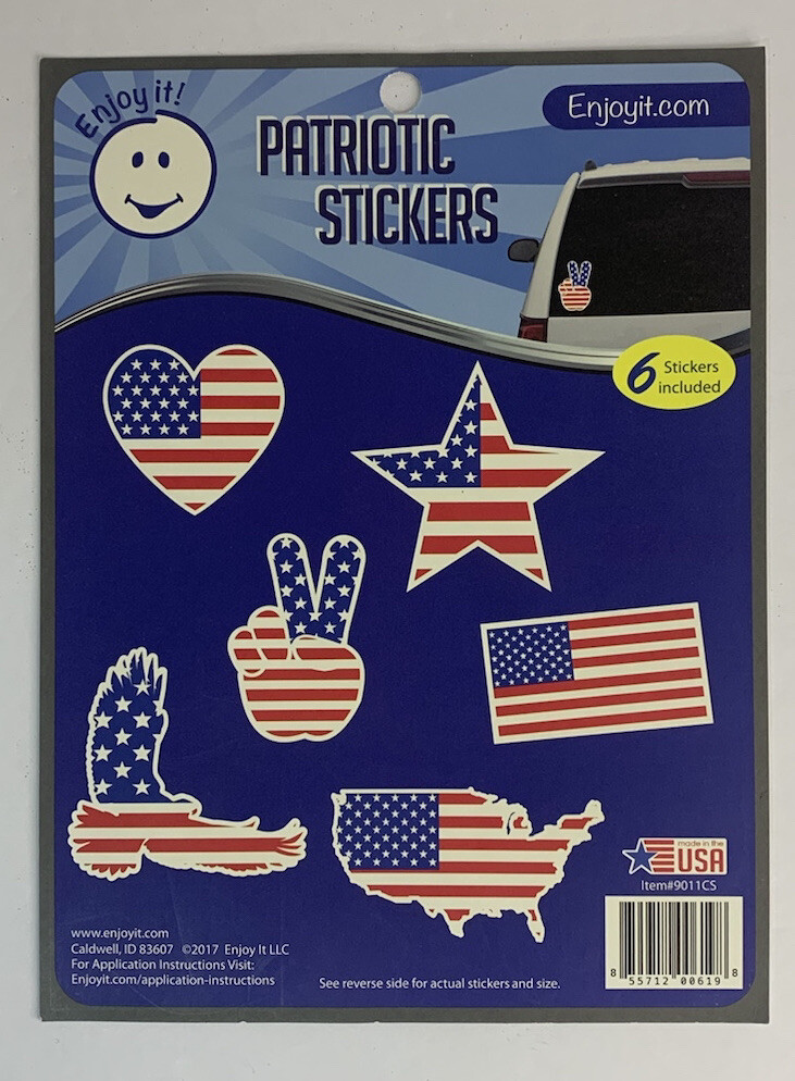 NEW-Enjoy It – American Flag, Heart, Peace, Eagle, Star, USA -Decal Car Stickers