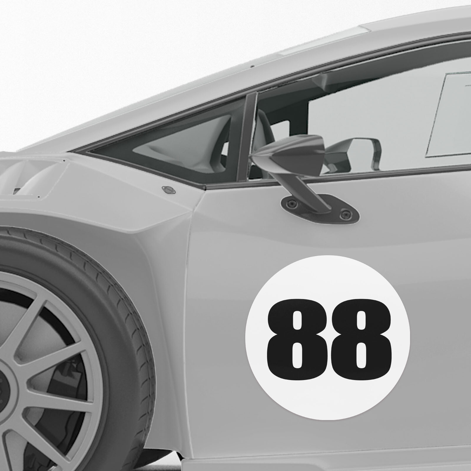 2 pcs Custom Magnetic Racing Numbers – Waterproof & Mud-Proof Decals Tight Fit