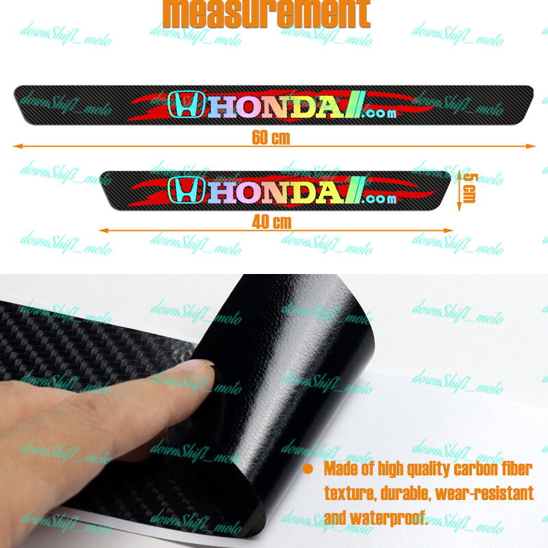 4PCS Carbon Fiber Car Door Scuff Sill Cover Panel Step Protector For HONDA NEW