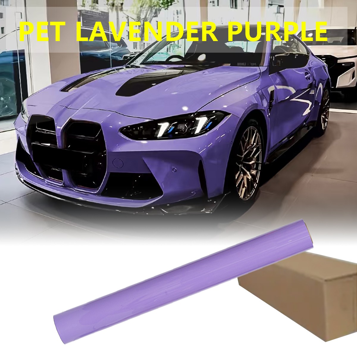 5FT x 50FT PET Crystal Lavender Purple Car Vinyl Wrap Air Release US Stock