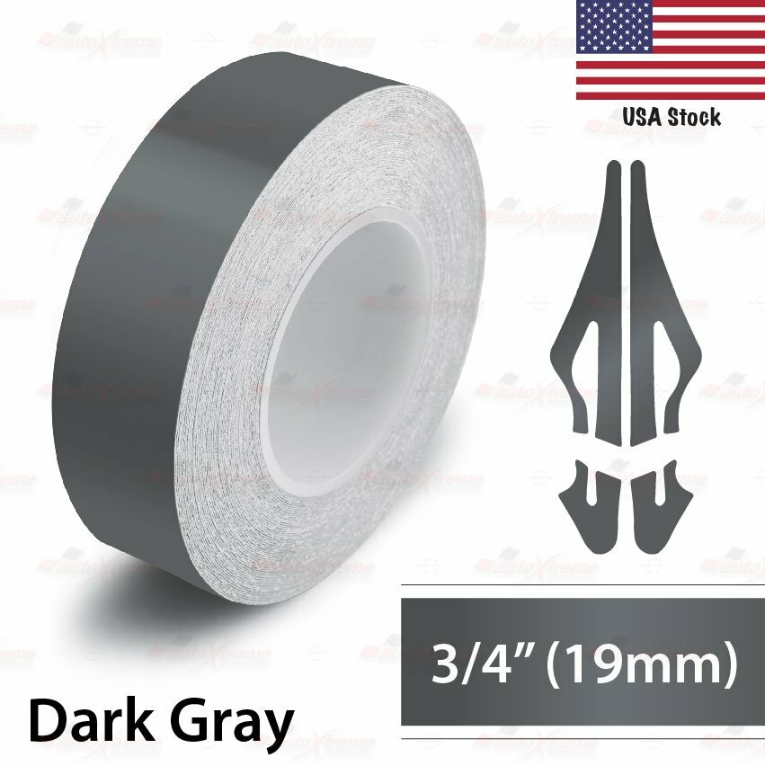 DEEP GREY 19mm 3/4″ Roll Pin Stripe PinStriping Trim Line Tape Vinyl Car STICKER
