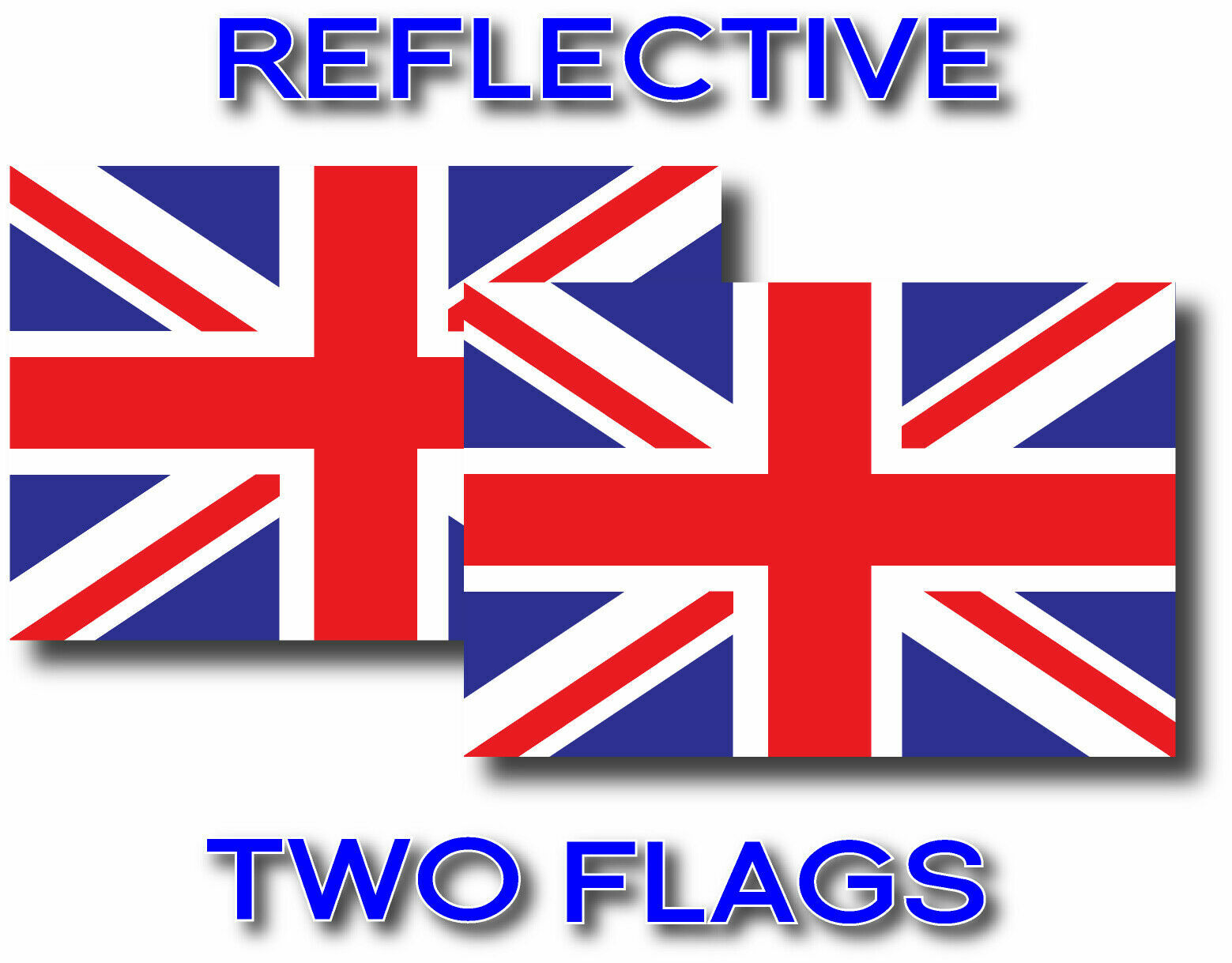 2x REFLECTIVE UNITED KINGDOM Flag Decal 3M Stickers BRITISH UNION JACK USA MADE