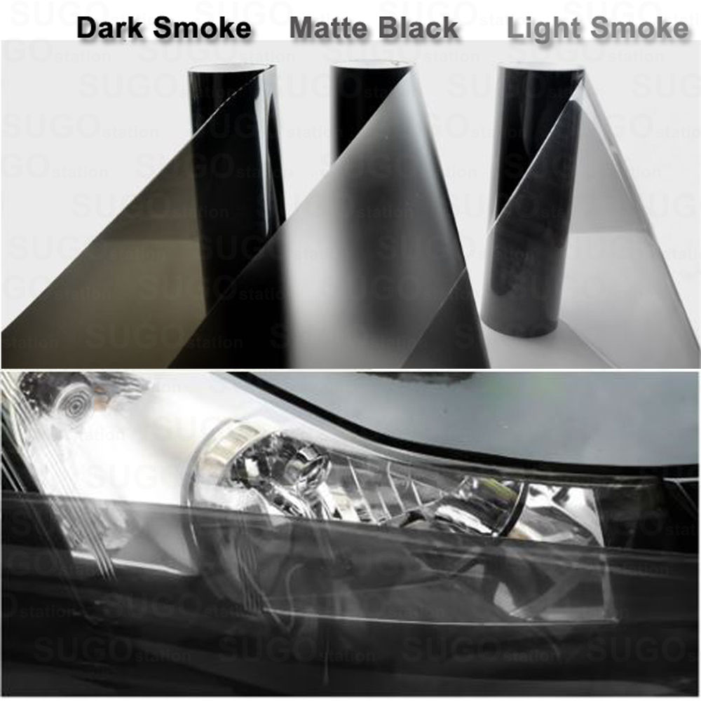 12″x60″ Light Smoke Glass/Plastic Headlight Taillamp Lens Vinyl Protection Film
