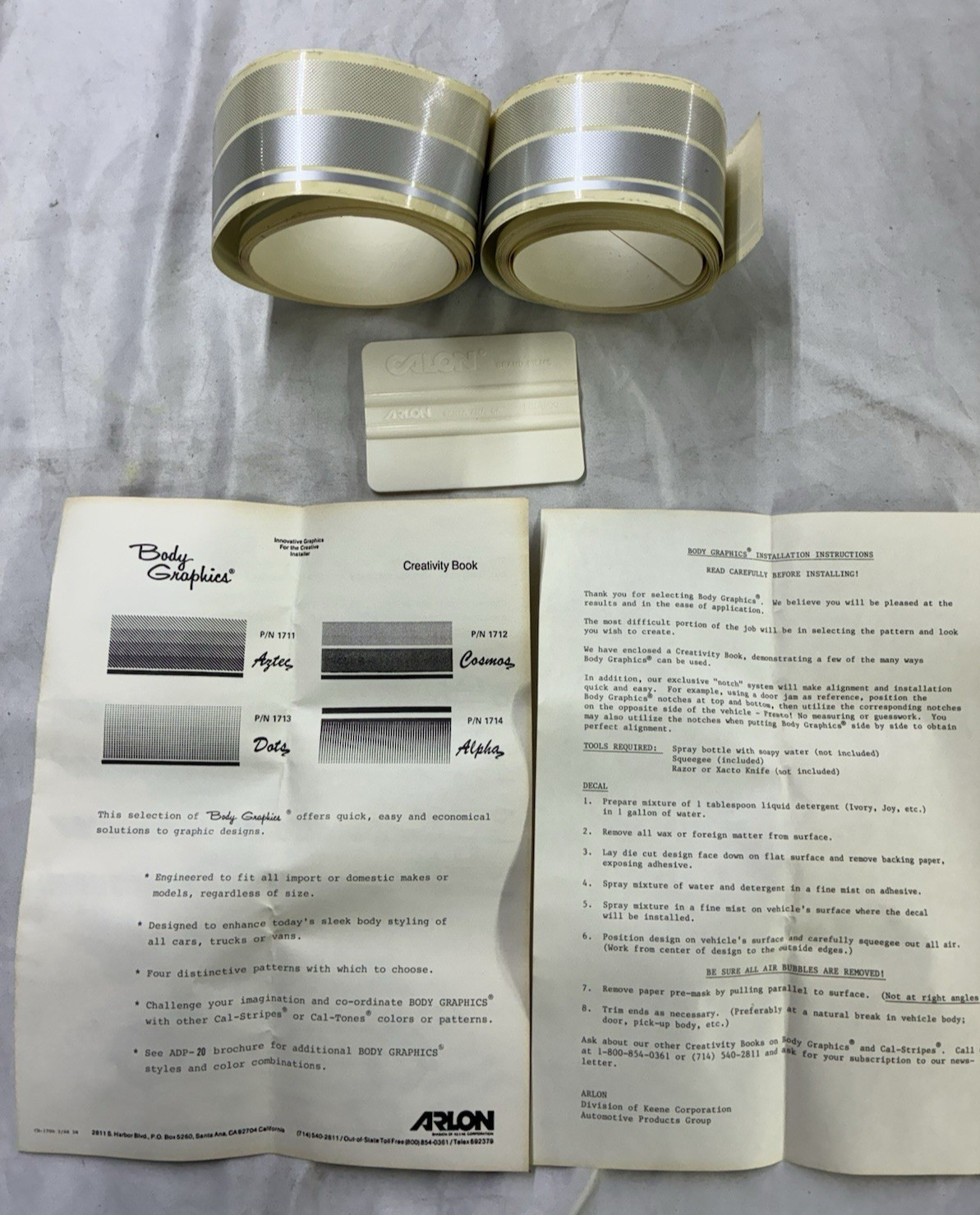 NOS Body Graphics Stripe Kit by ARLON ; Cosmos; Silver; 1712-07