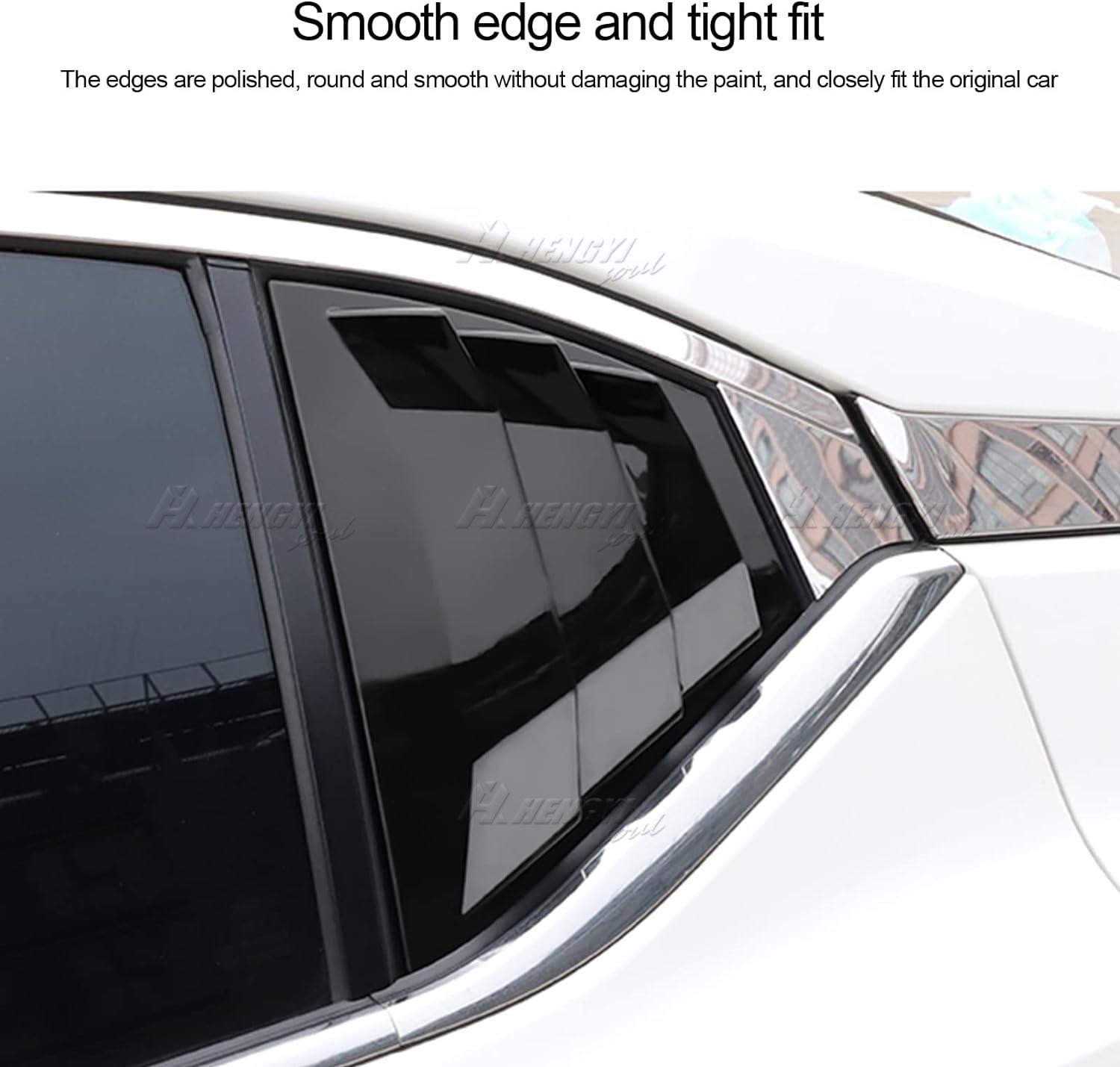 For Nissan Sentra 2024+ Gloss Black Rear Window Louver Vent Shutter Cover Trim