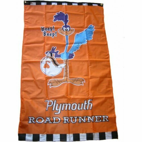 PLYMOUTH ROAD RUNNER FLAGS 5FT X 3FT 1968-1980 GTX SUPERBIRD 426 HEMI USA
