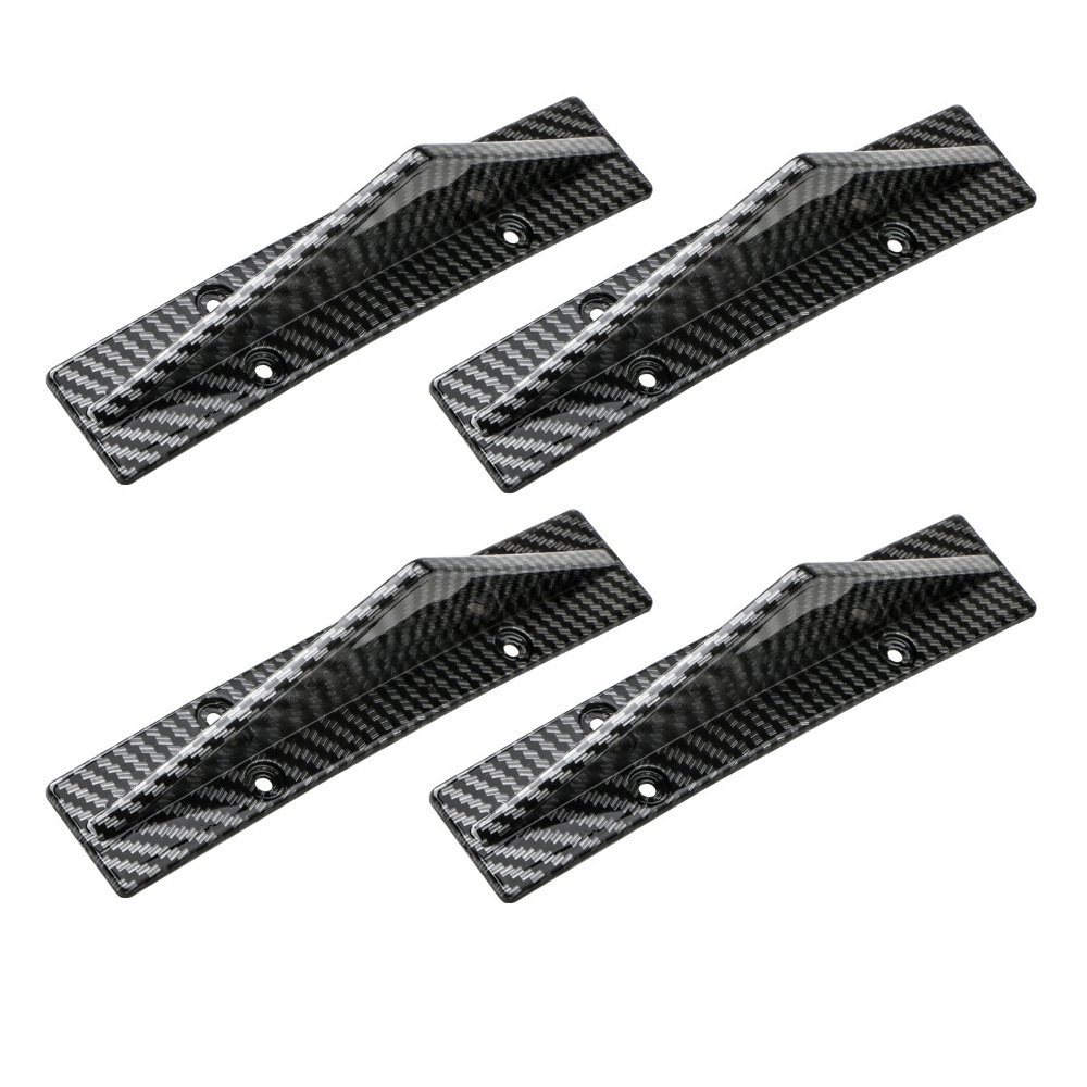 1/2set Carbon Fiber Car Rear Bumper Diffuser Shark Fin Curved Spoiler Lip Wing N
