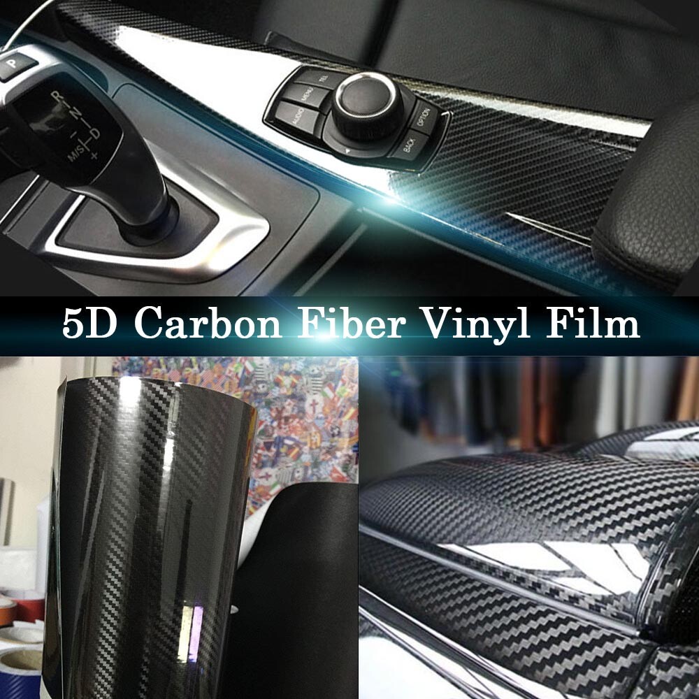 5D Waterproof Carbon Fiber Vinyl Car Wrap Sheet Roll Film Sticker Decal Paper US