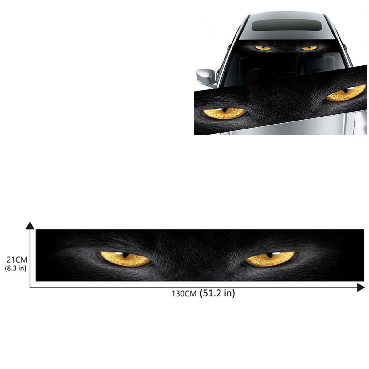 Car Windshield Sticker Yellow Eye Leopard Graphics Front Window Sunshade Decal