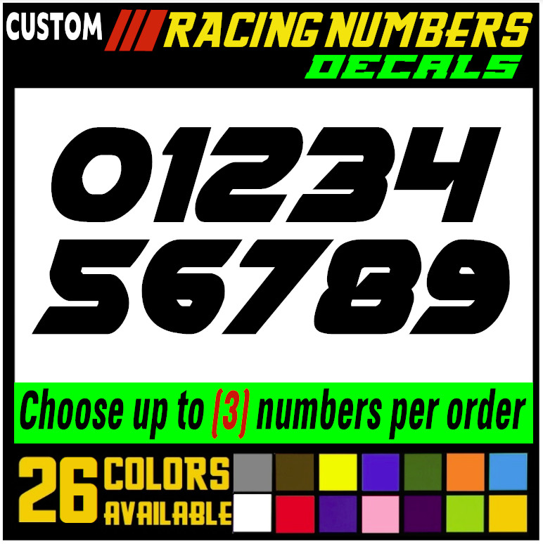 Racing Numbers Vinyl Decal Sticker for Dirt Bike Plate BMX Motocross Car [s3