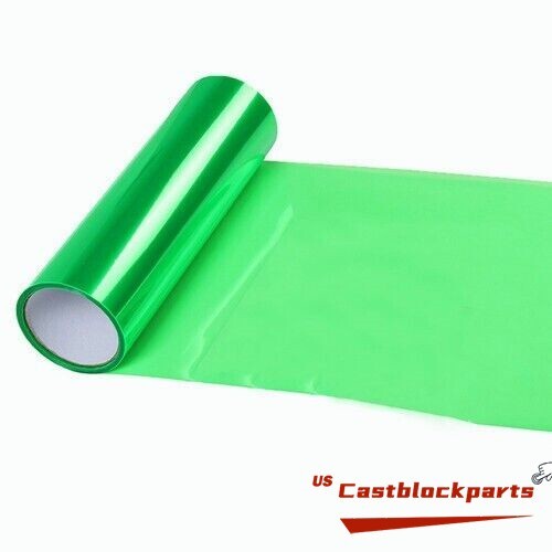 For Headlight Taillamp Transparent Green Clear Len Vinyl Wrap Film 12”x78”