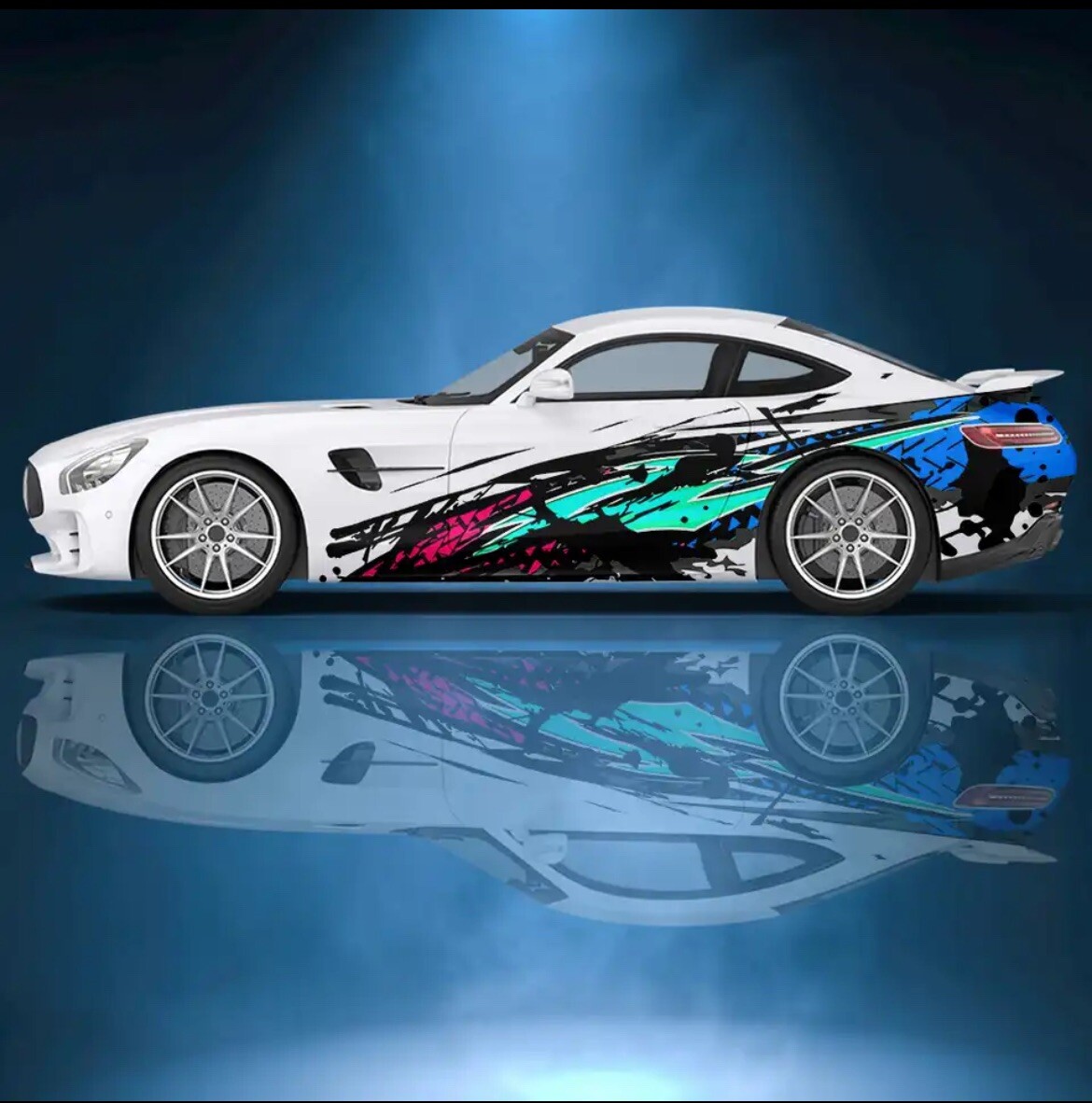 Striped abstract geometric ink splash Car side sticker vinyl; Universal Fit Mod