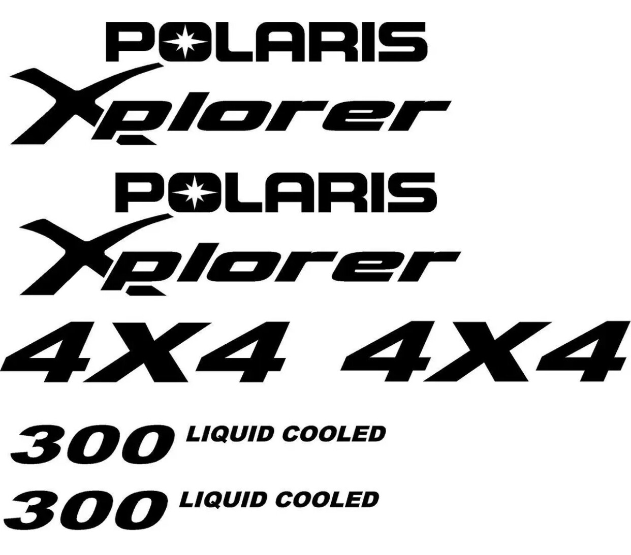 Single Color Polaris Xplorer 300 4X4 vinyl decal kit.