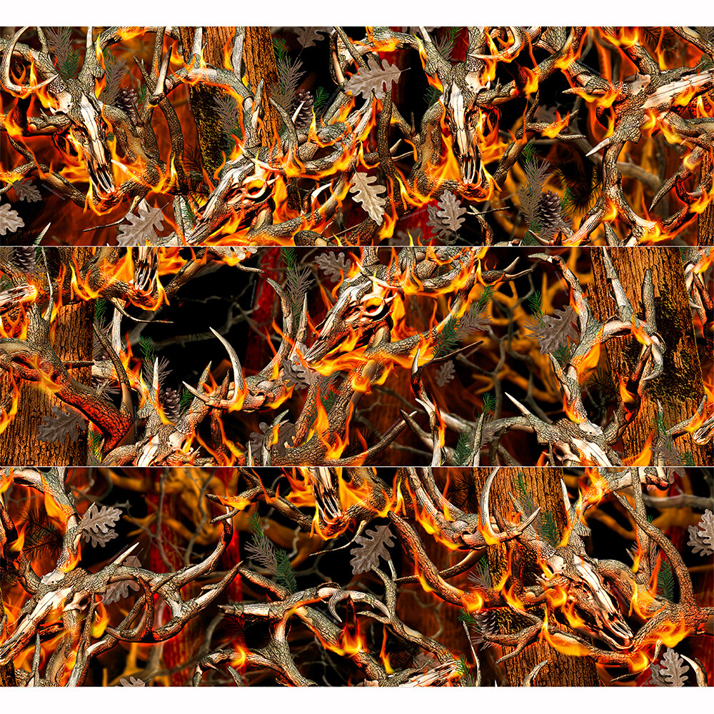Buck Skull Blaze Camo MATTE Rocker Wrap Truck Wrap Camouflage #08 26′ – 6 Panels