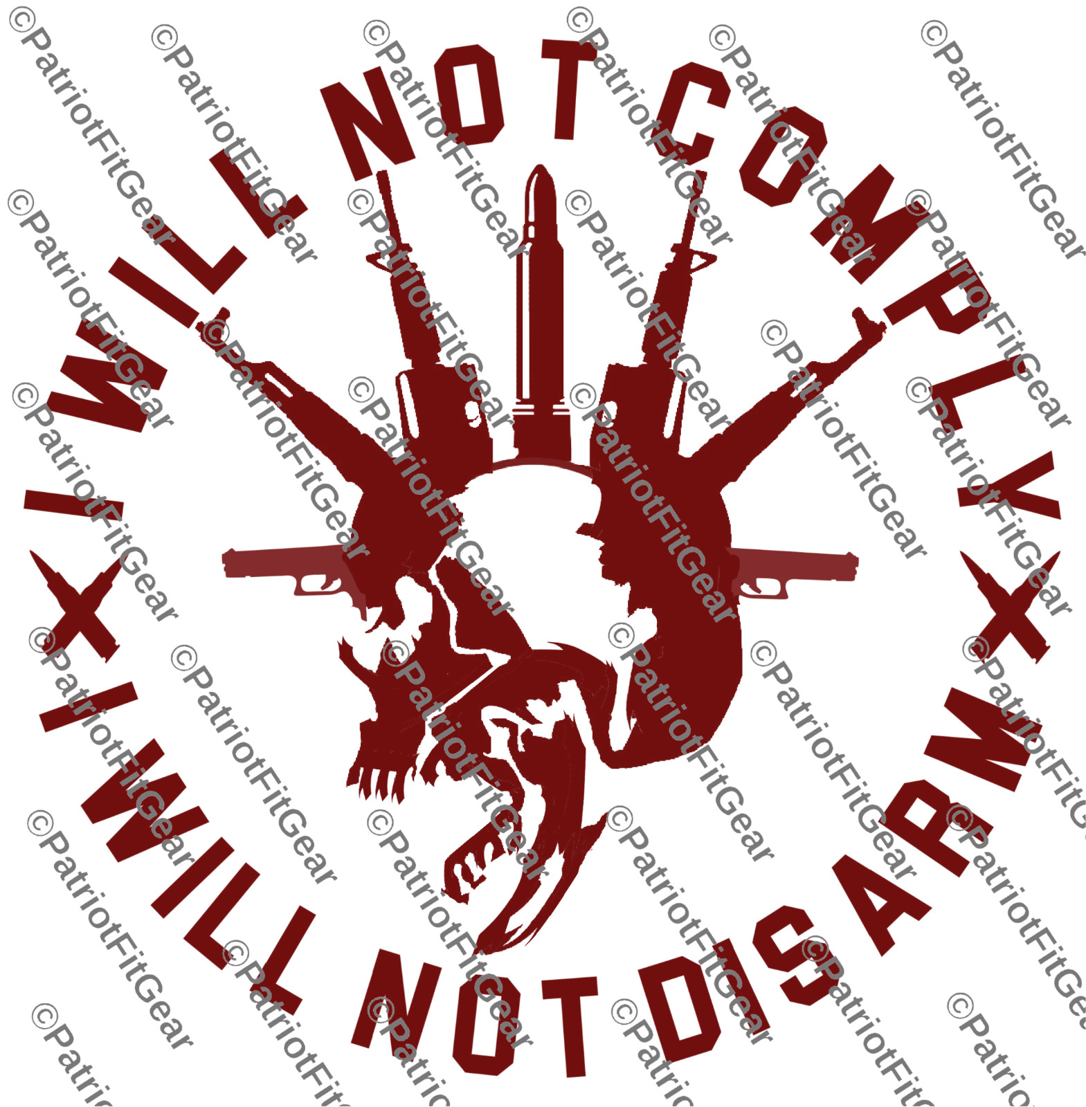 I Will Not Comply,Gun Rights,Molon Labe,We The People,2A,Sticker,Vinyl Decal