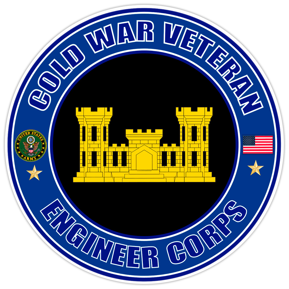 Cold War Veteran Engineer Corps Bumper Sticker Military Vinyl Soldier Decal 5″