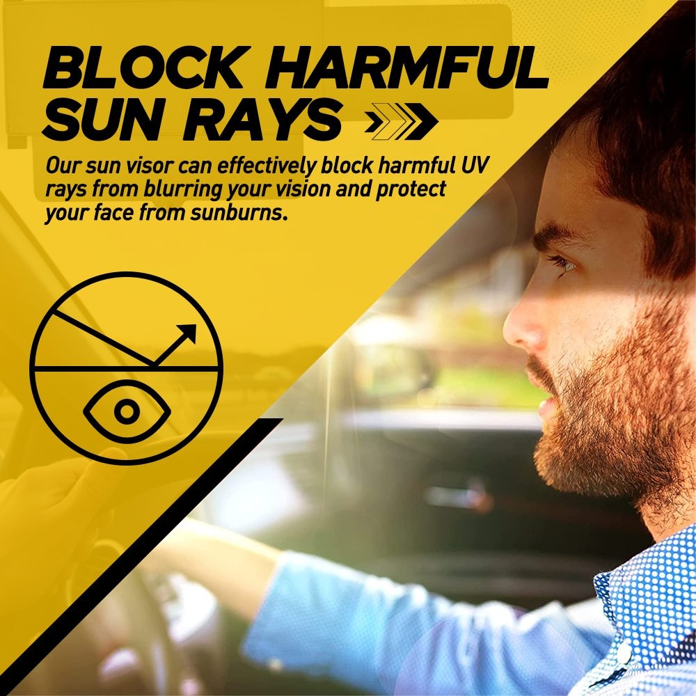 1/2pc Car Sun Visor Extension Shield Front Side Shade Anti-Glare Sunshade Black