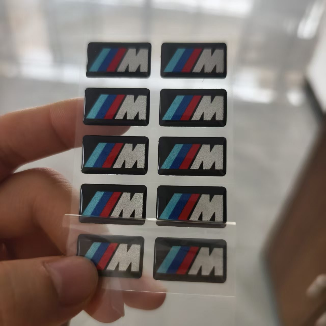 10PCS FOR WHEEL M BADGE STICKER EMBLEM DECAL 17X 9MM
