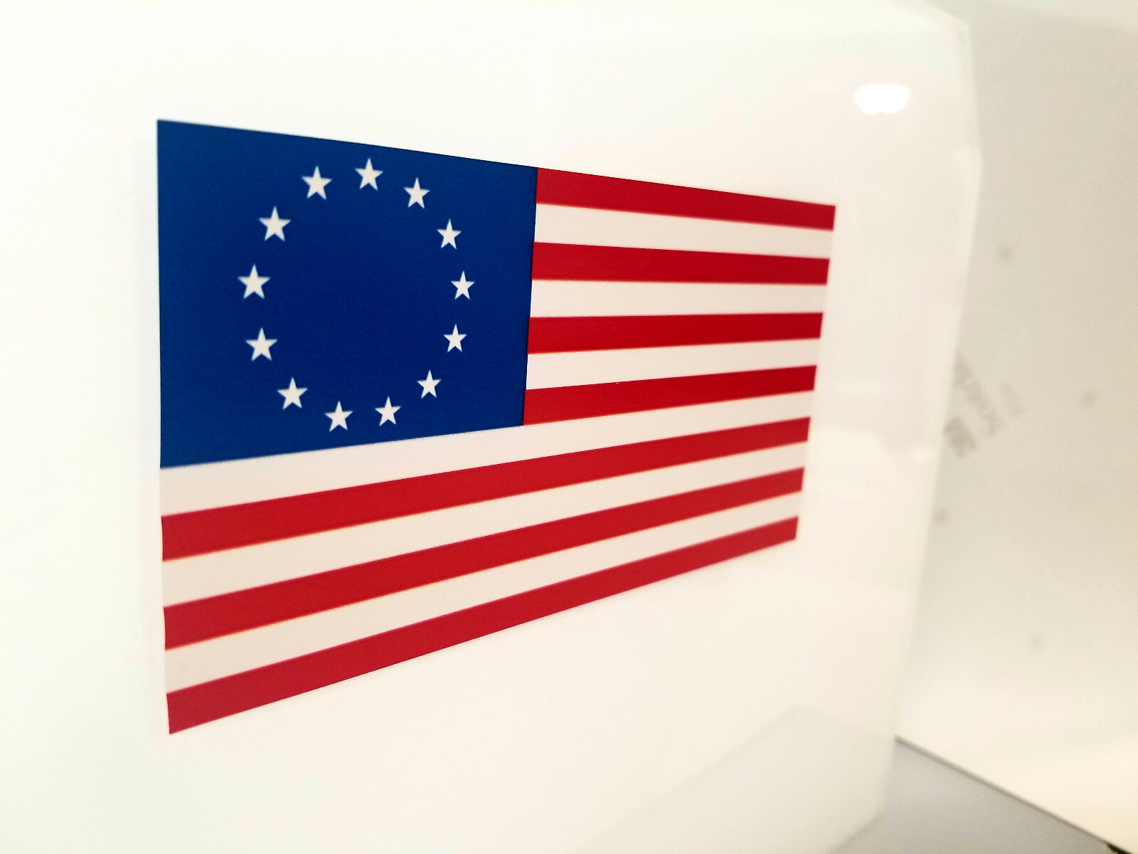 2x USA American Flag Bumper Sticker Decal Betsy Ross 13 Colonies US Patriotic