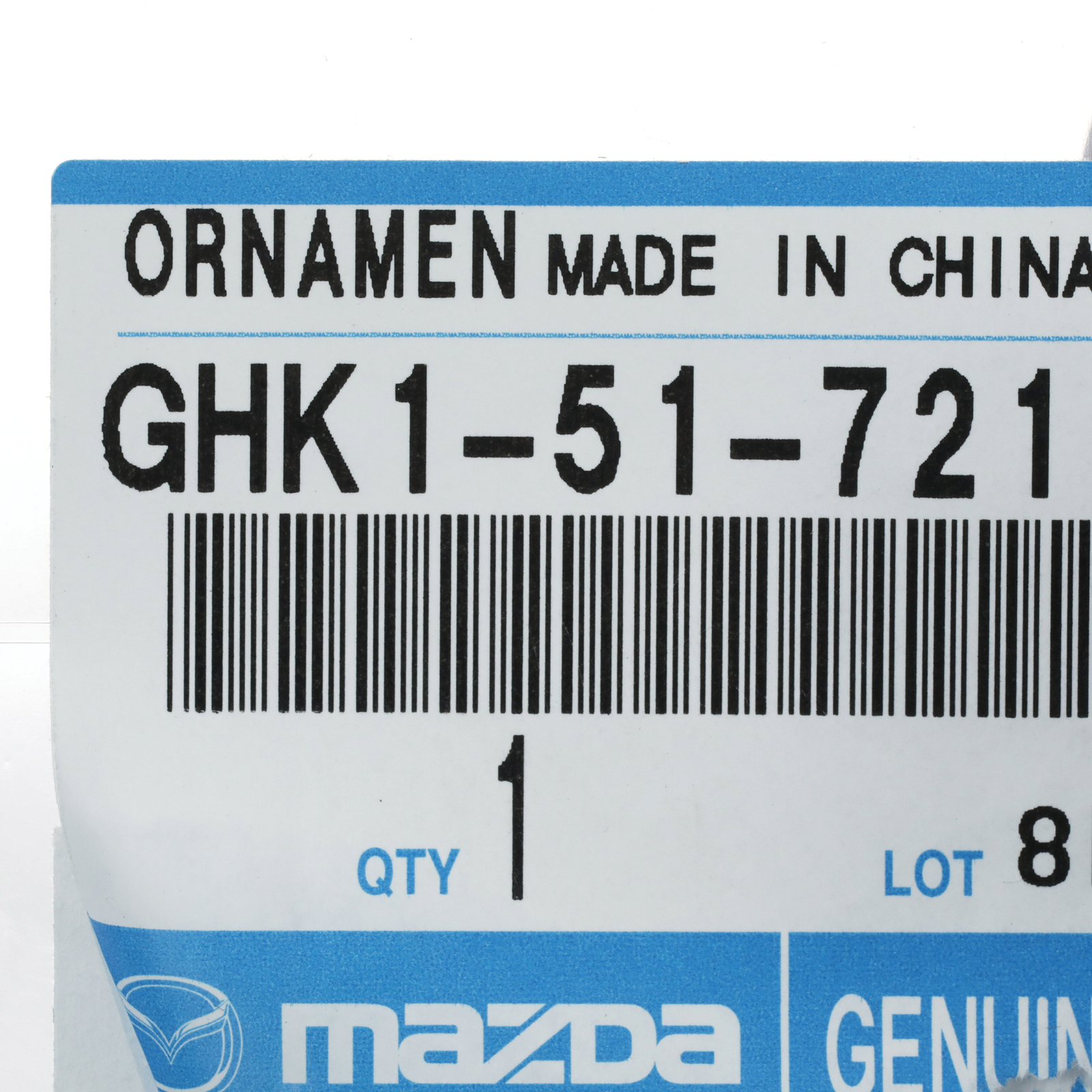 NEW OEM 2014-2016 Mazda6 “6” Trunk Lid Emblem Badge GHK1-51-721 Genuine
