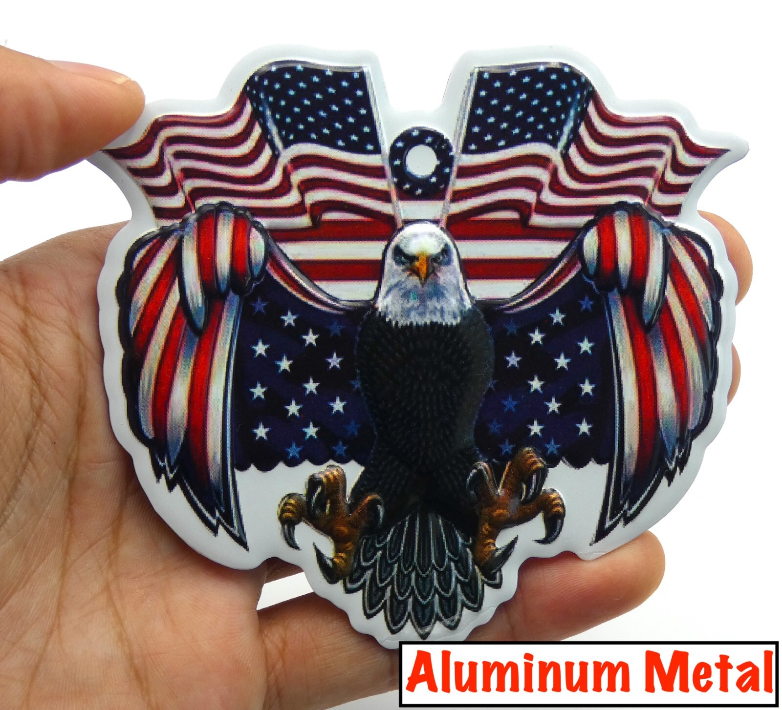 ALUMINUM Eagle Decal Stickers Military Motorcycle Car Emblem VETERAN 3.5″ x 3.2″