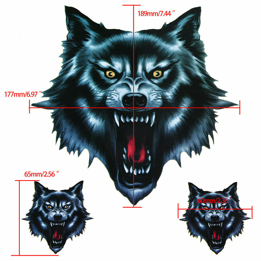 Wolf Head Car Motorcycle Body Side Stickers Decor Universal Scooter Dirt Bike