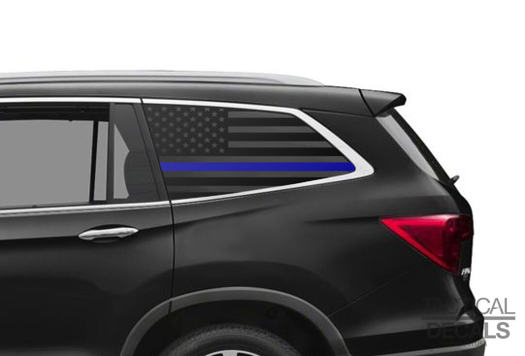American USA Flag w/ Blue Line Decals -Fits 2016-2022 Honda Pilot -Police