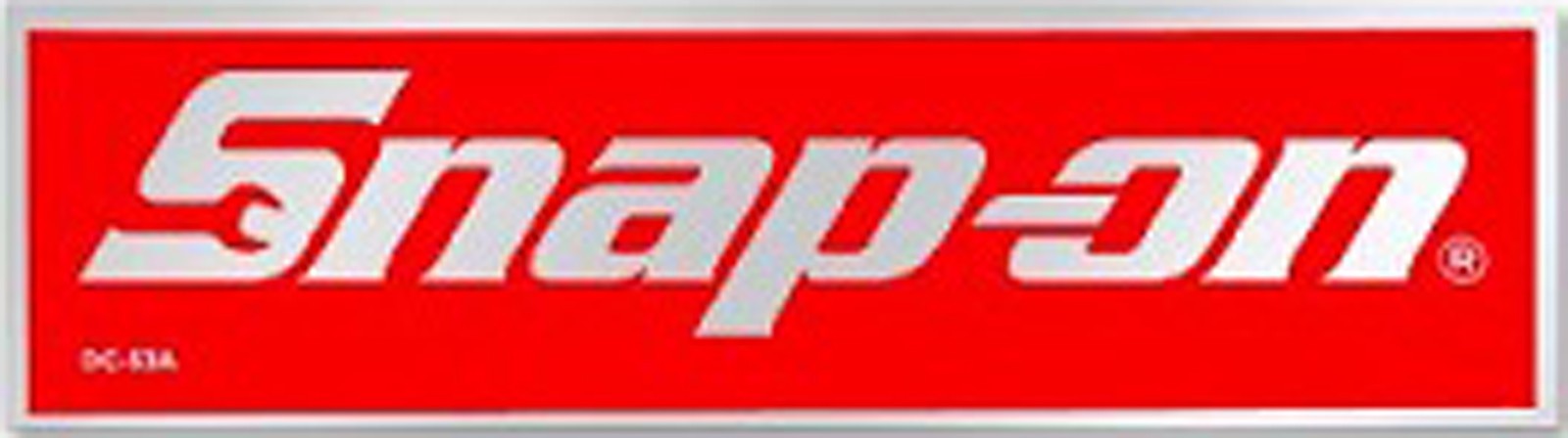 2 Licensed Snap On Tools Logo Stickers / w Chrome Style Border 3 x 1 Inch