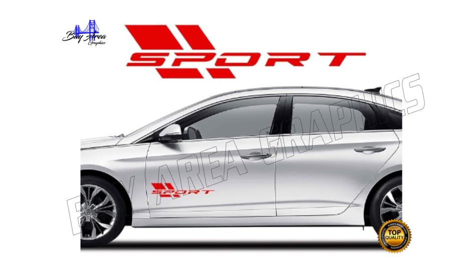 SPORT LOWER SIDE X2 DECAL PREMIUM VINYL EXTERIOR WATERPROOF FITS ALL CARS M BK