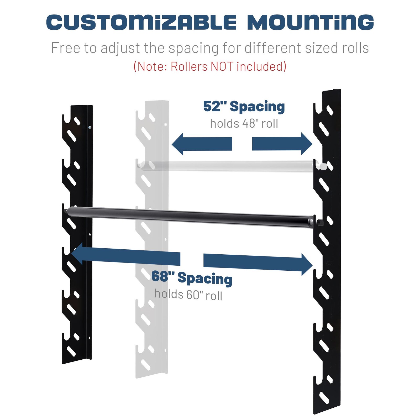 Yescom Vinyl Rolls Holder Storage Rack Wall Mount for Car Wrap Paper Wallpaper