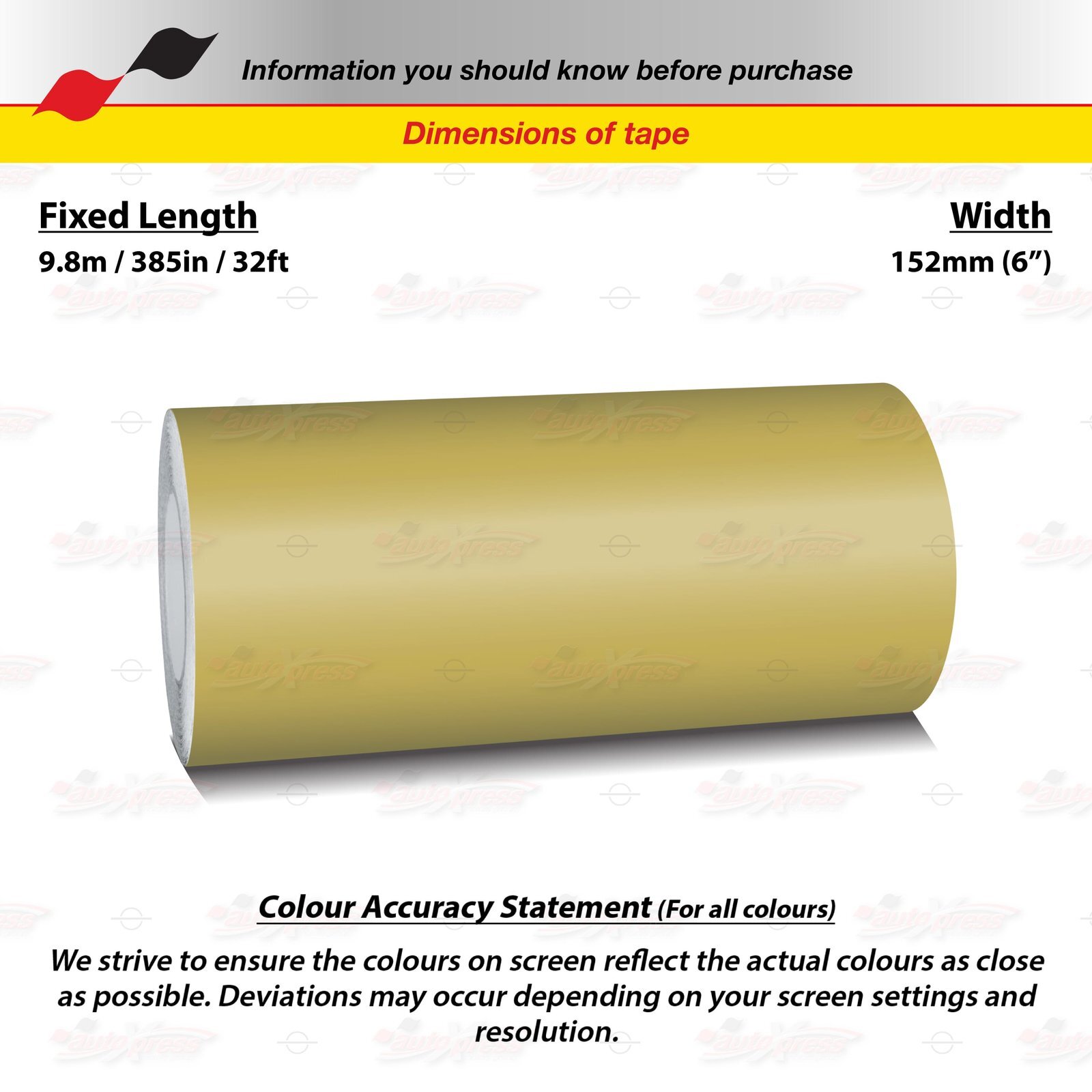 6″ Roll Vinyl Pinstriping Pin Stripe Line Tape Decal Sticker 152mm MATTE GOLD