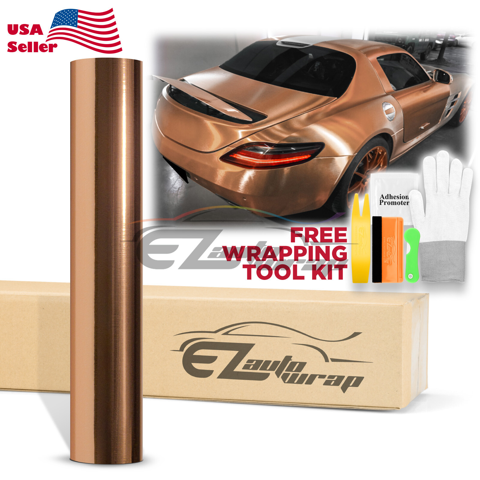 Chrome Aluminum Rose Gold Copper Vinyl Wrap Sticker Decal Sheet Film Air Release