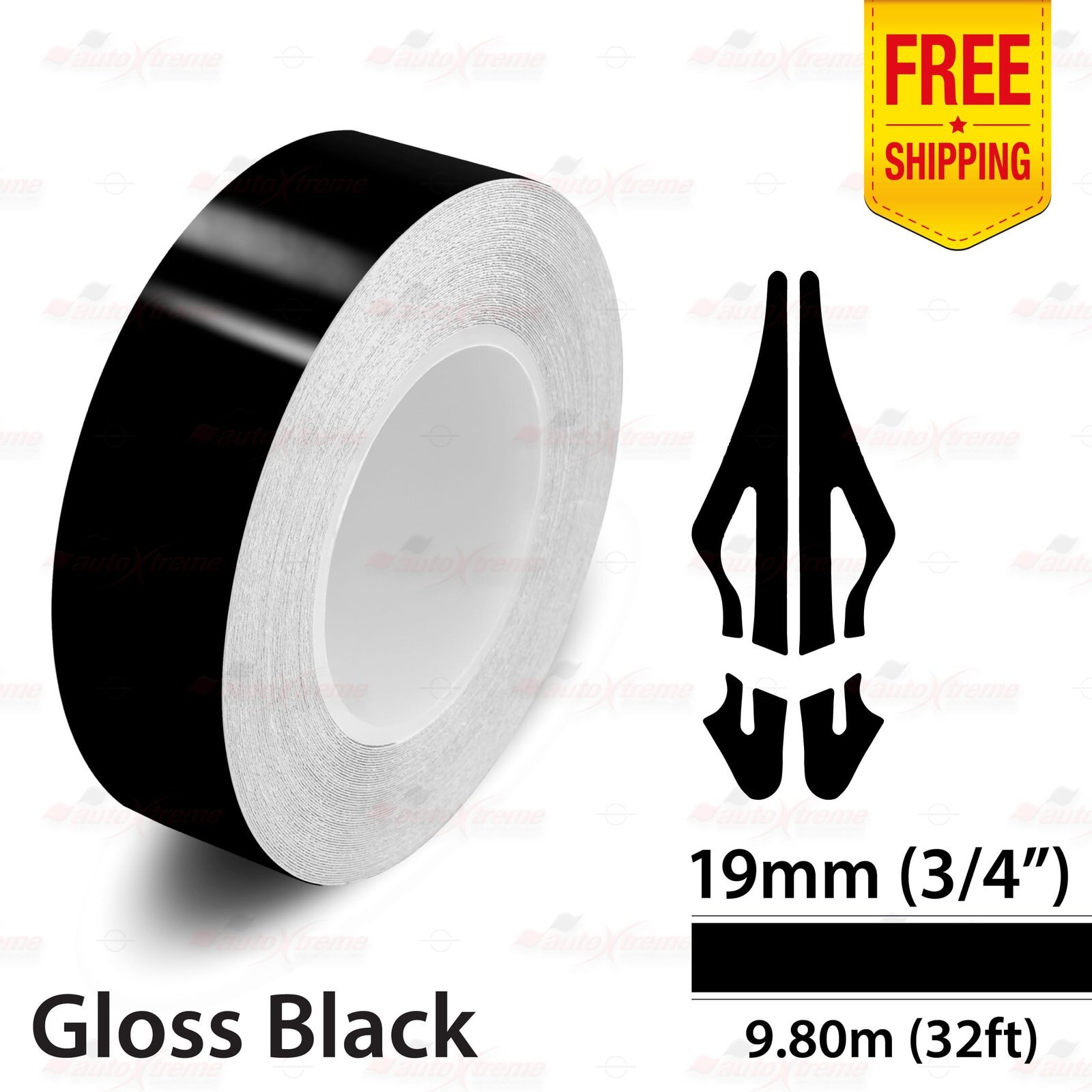 3/4″ 19mm PinStriping Pin Stripe Tape Styling Decal Vinyl Sticker GLOSS BLACK