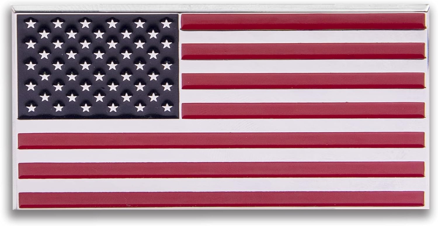 Universal Fit Red/Blue American Flag Auto Emblem – Perfect for Cars & Trucks