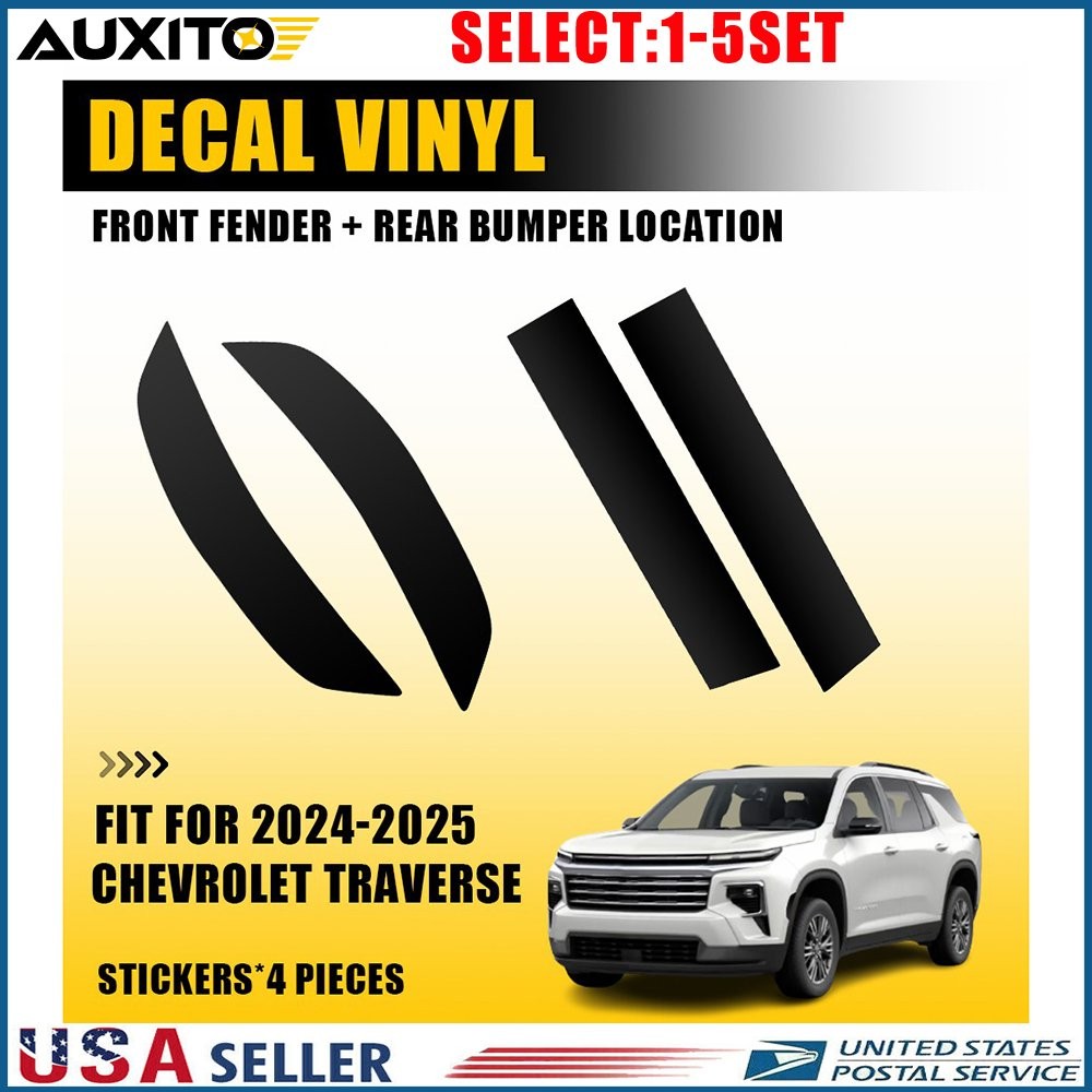Smoke Blackout Vinyl For 2024-2025 Chevy Traverse Front Rear Side Markers 4-20X