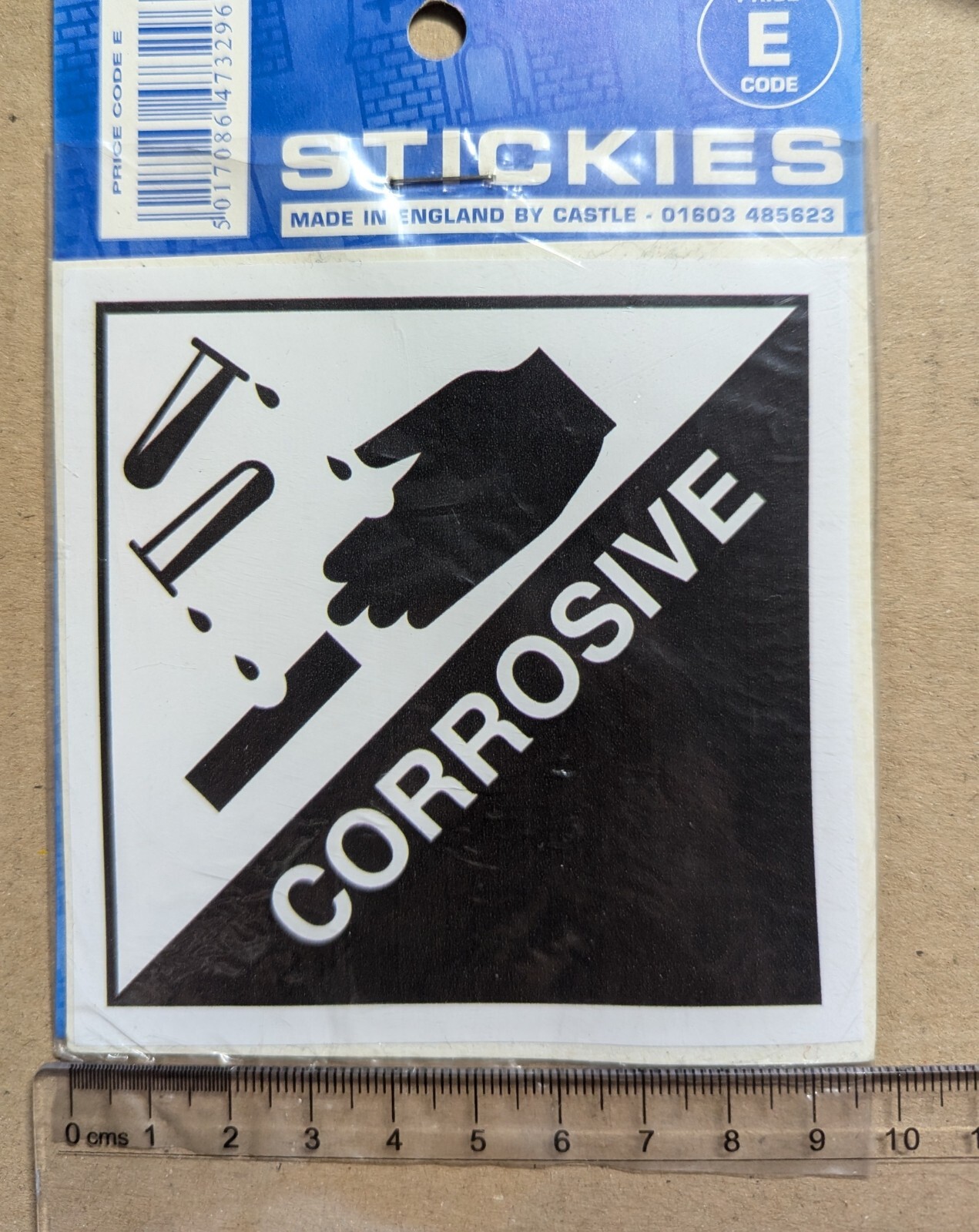 Warning Corrosive Sign Emblem Caravan Car Van Lorry Vehicles Vinyl Sticker Decal