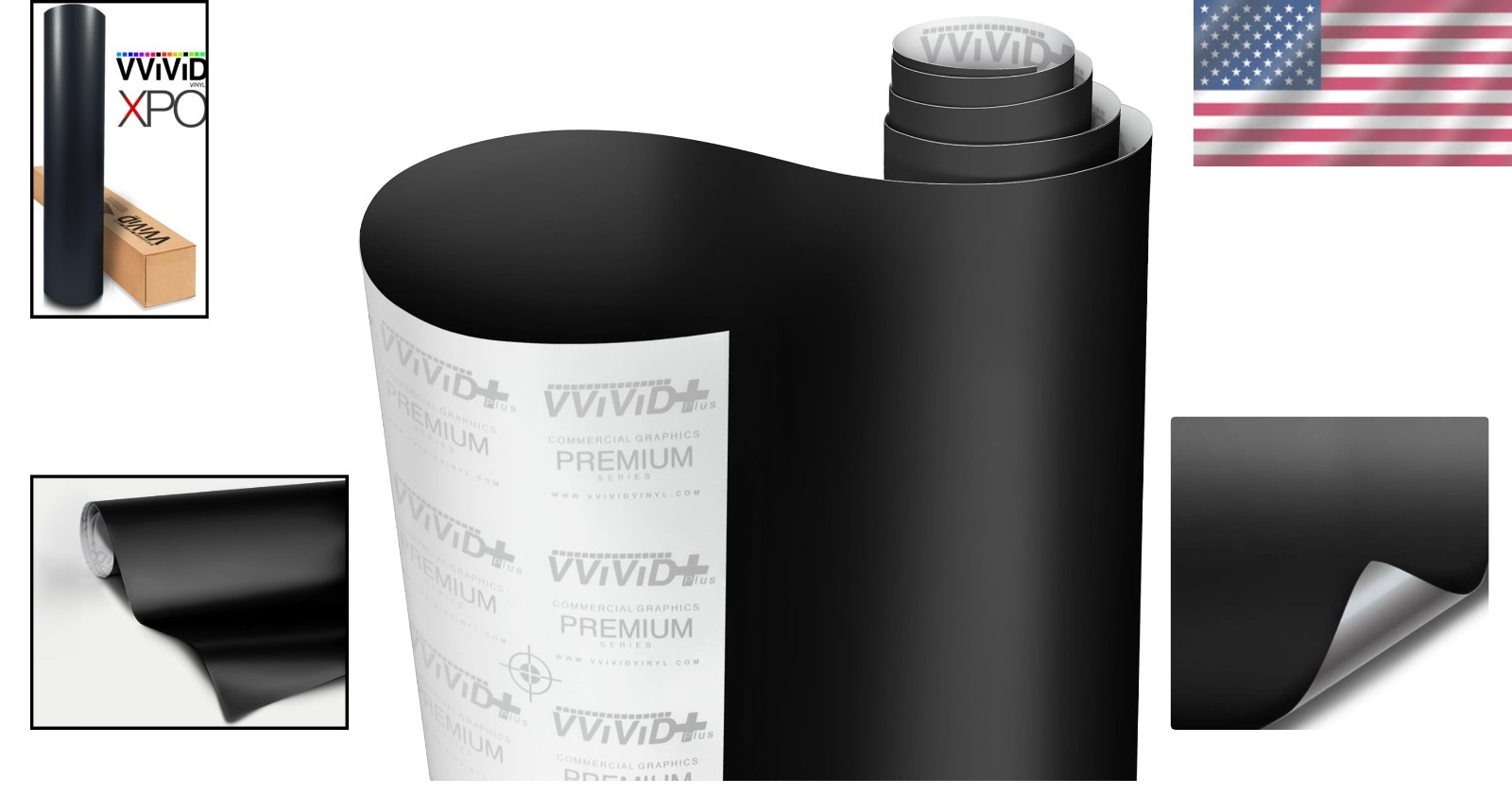 60 Inch x 1ft Matte Black Car Wrap Vinyl with Air Release Technology