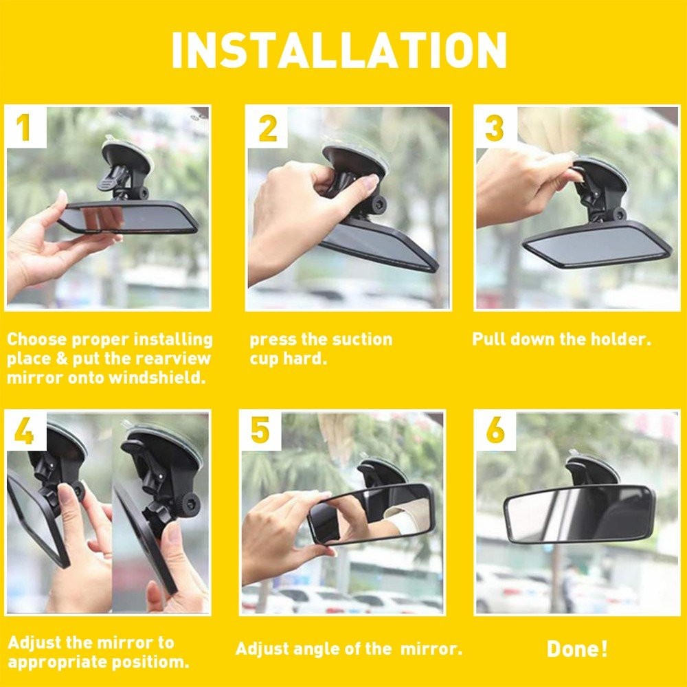 1/2Set Upgrade Car Rear Suction Universal View Learner Mirror Cup Driver Interio