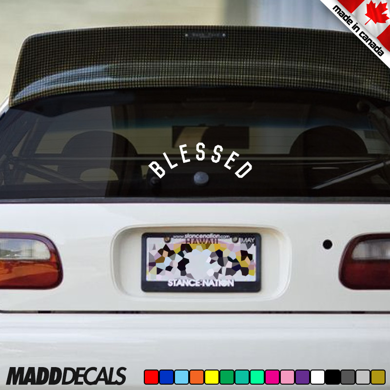 BLESSED sticker Rear Window Hatchback Decal