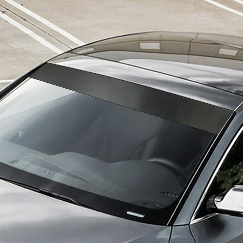Car Sun Visor Strip Tint Film Front Windshield UV Shade Banner Matte Black NEW