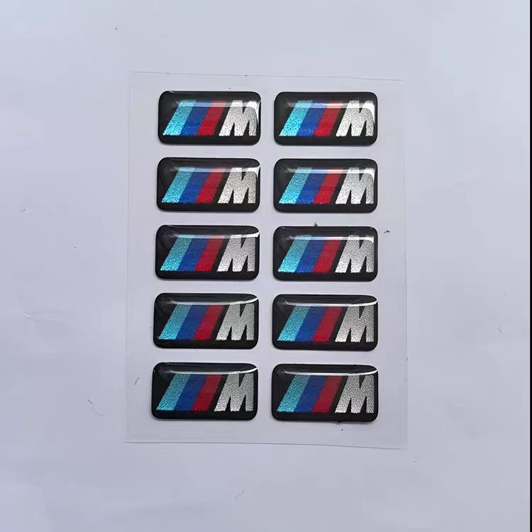 17MM X 9MM FOR BMW WHEEL M BADGE STICKER EMBLEM Decorative DECAL 10PCS