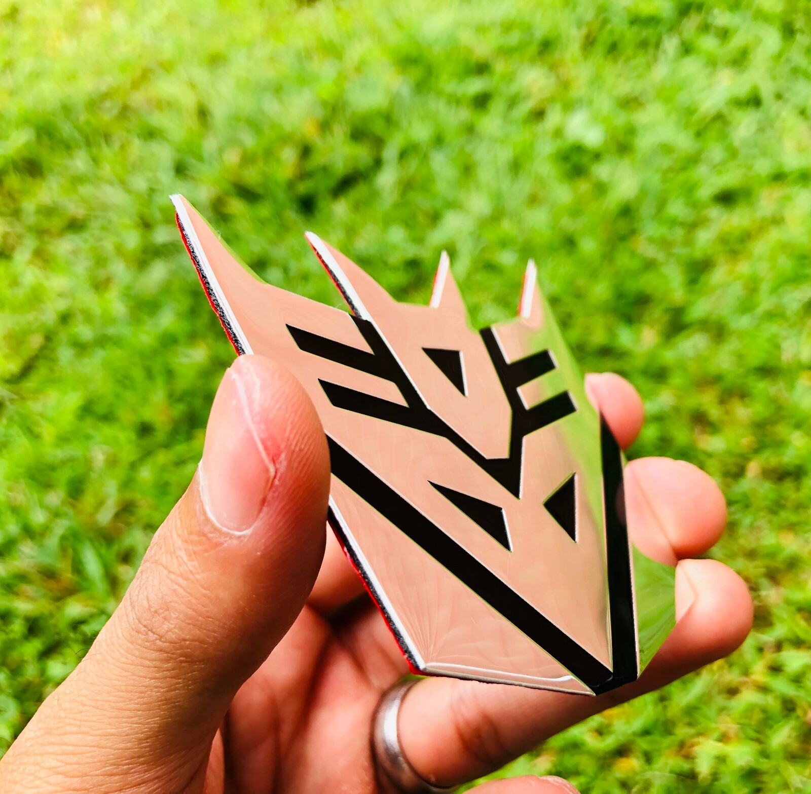 (2 PACK) ALUMINUM Transformers Autobots Decepticon Car Sticker Decal Emblem